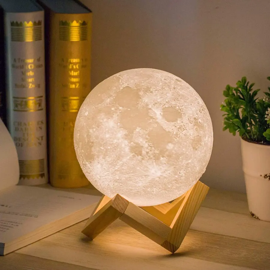 Rechargeable 3D Moon Light Night Lamp - Shopo.lk Sri Lanka