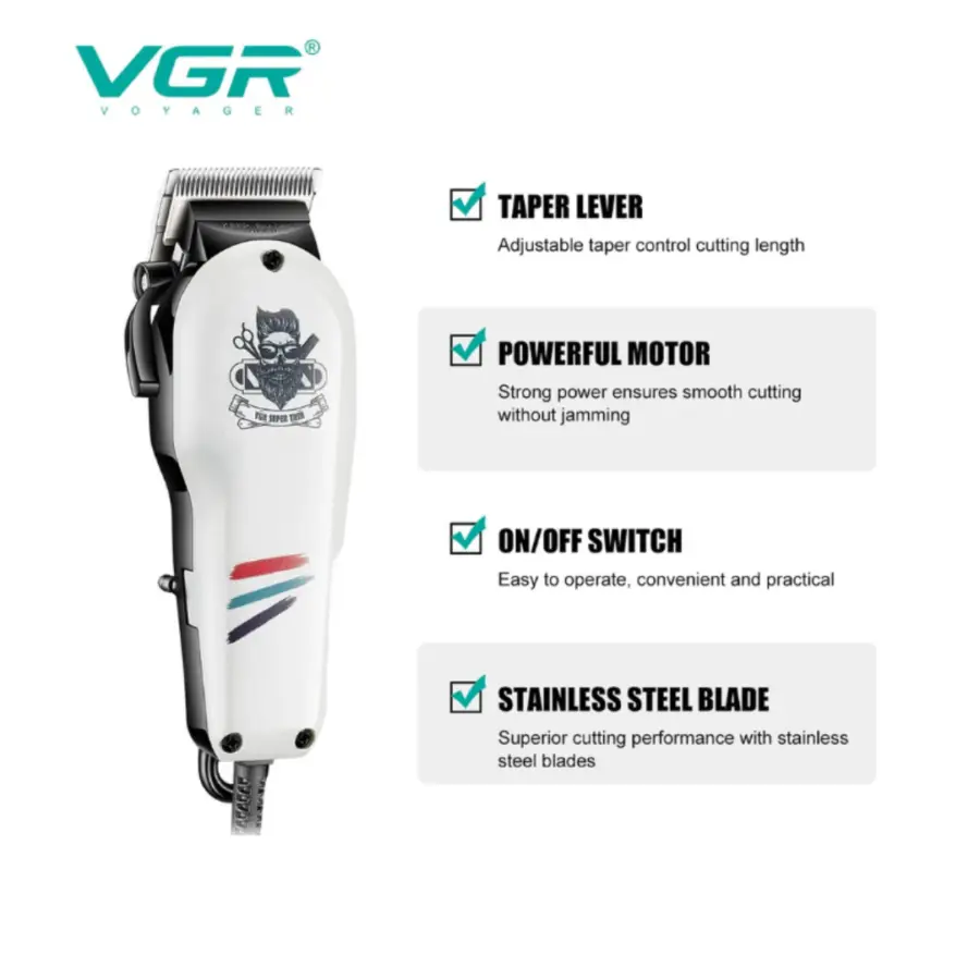 VGR V-129 Professional Corded Hair Clipper with Taper Lever – Salon-Grade – photo 2