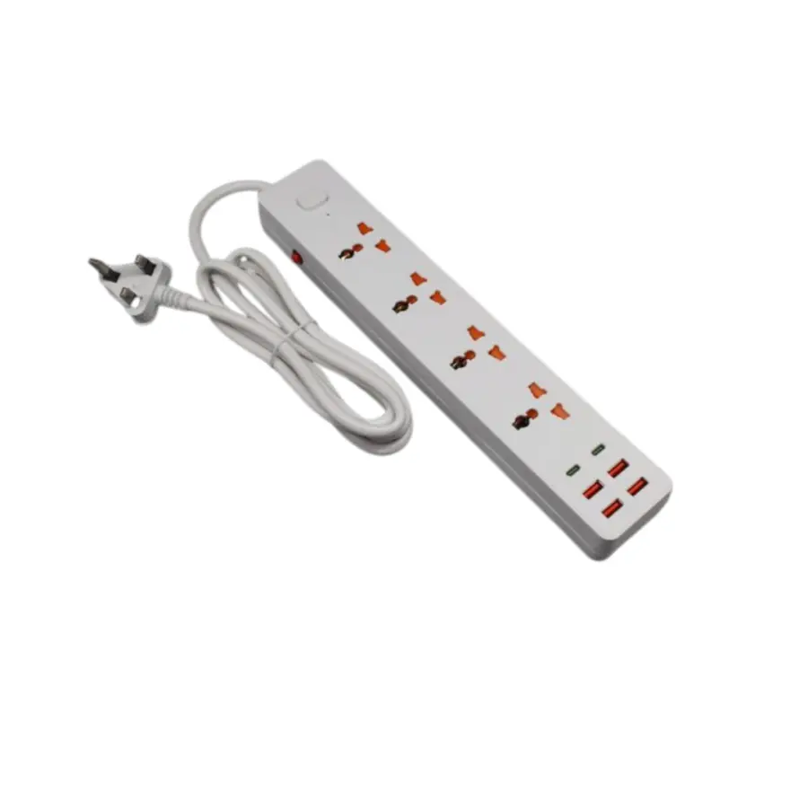 "Power Socket Premium 4 Outlet Universal Extension with USB and Type-C Port – Surge Protector for Home and Travel Use – Available at Trontronics Sri Lanka"