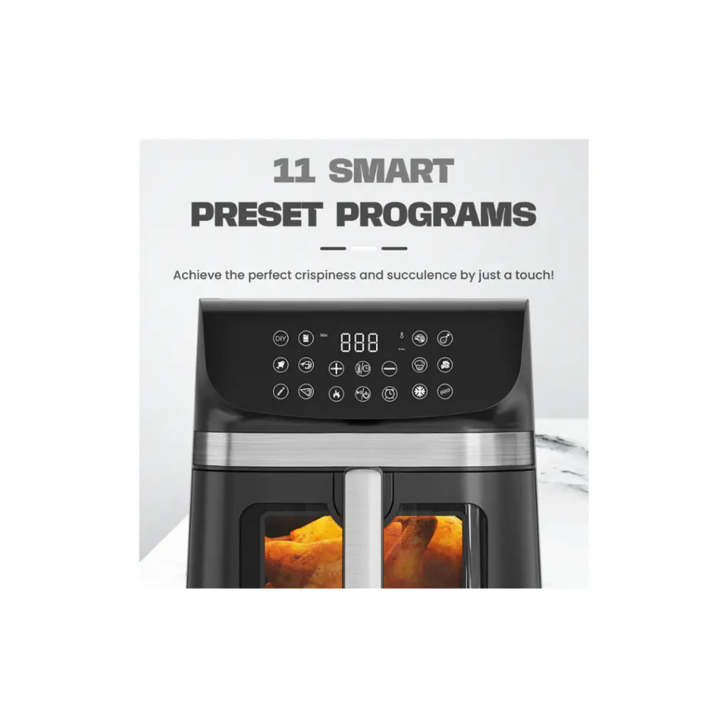 Premium Mitshu Digital 9.0L Air Fryer with 3D Visible Window (Shiny Black) – photo 4