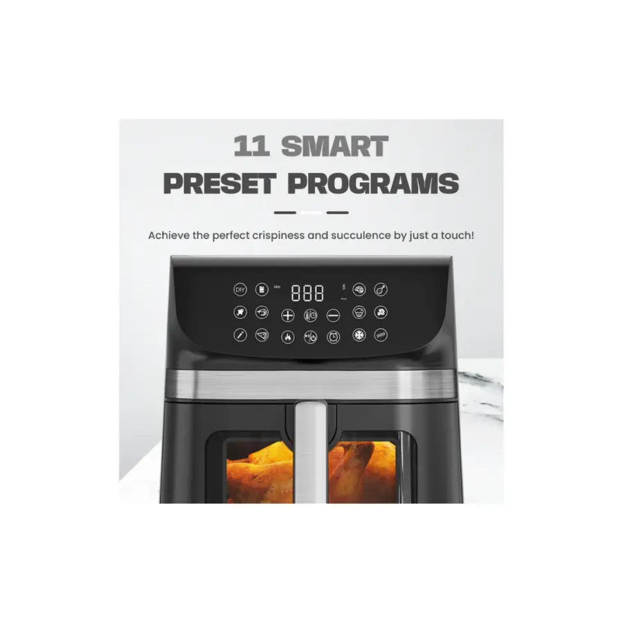 Premium Mitshu Digital 9.0L Air Fryer with 3D Visible Window (Shiny Black) – photo 4