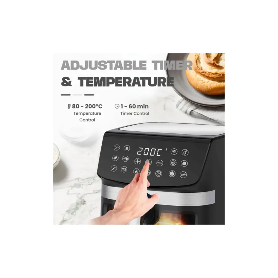 Premium Mitshu Digital 9.0L Air Fryer with 3D Visible Window (Shiny Black) – photo 6