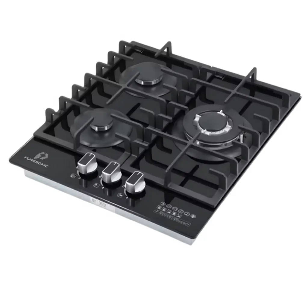 Premium 3 Burner Glass Top Cooker Hob with Flame Failure Device (FFD) Black – photo 2