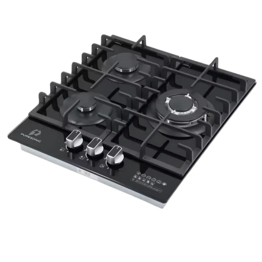 Premium 3 Burner Glass Top Cooker Hob with Flame Failure Device (FFD) Black – photo 2