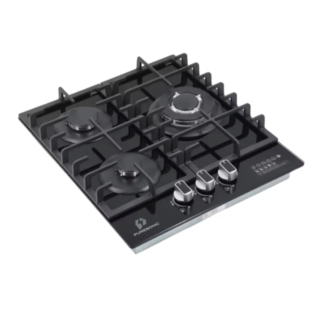 Premium 3 Burner Glass Top Cooker Hob with Flame Failure Device (FFD) Black – photo 3