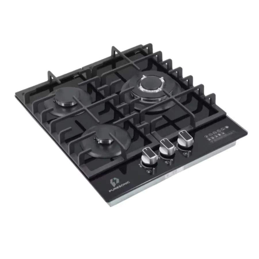 Premium 3 Burner Glass Top Cooker Hob with Flame Failure Device (FFD) Black – photo 3