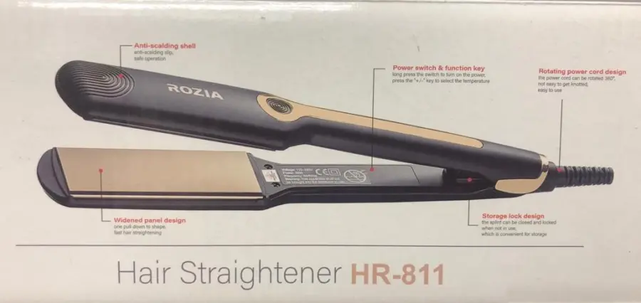 ROZIA Premium Professional Ceramic Hair Straightener/Iron HR-811 (Black, Gold) with warranty – photo 3