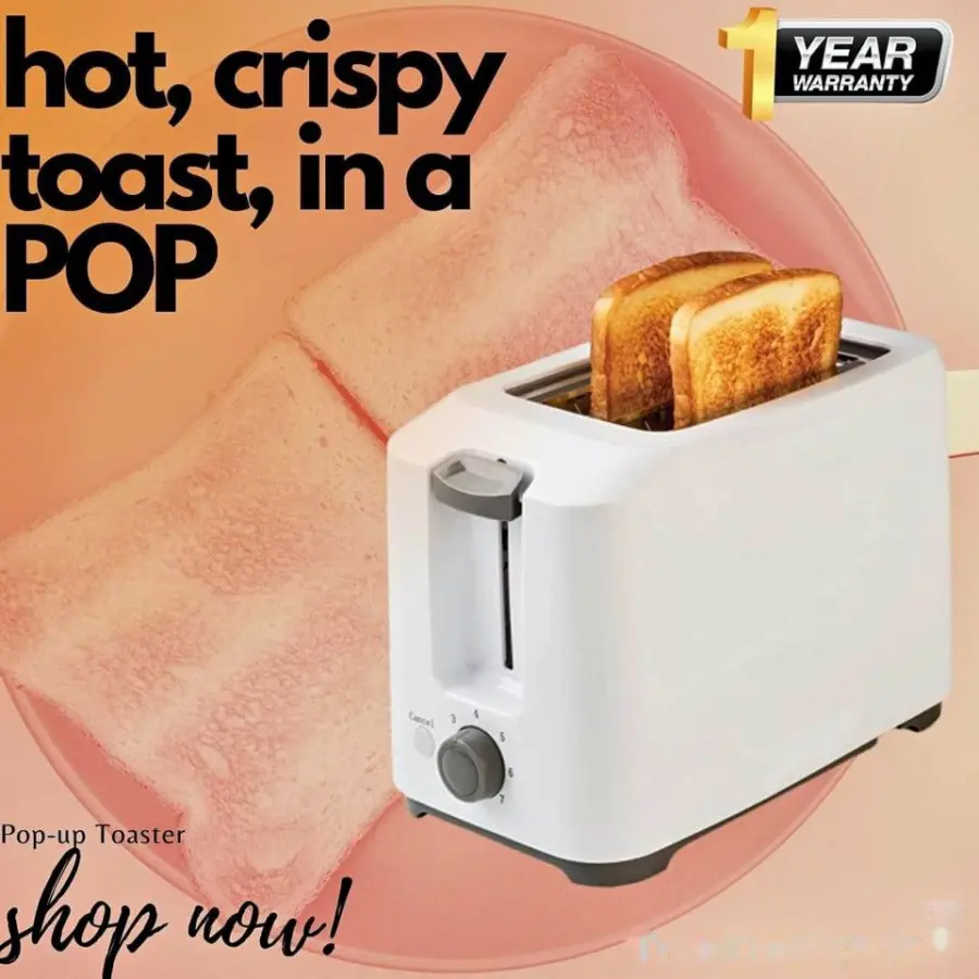 Mitshu 2 Slice Electronic Pop-up Toaster (1 Year Warranty ) – photo 3