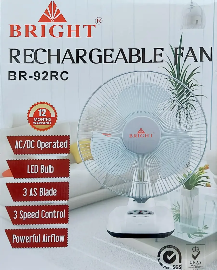 Bright Rechargeable Table Fan 12“ BR- 92RC – photo 3