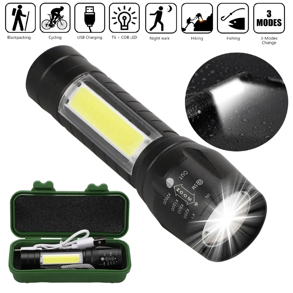 Mini Led USB Rechargeable Flashlight 3W – photo 3