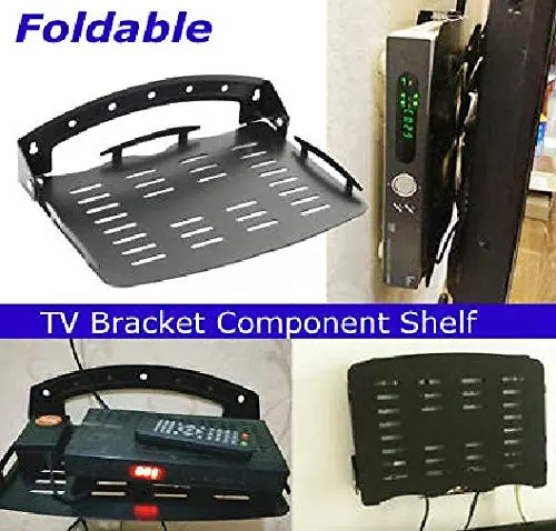 Steel Wall Mount Shelf Bracket for TV Accessories, DVD, PlayStation, Projector WiFi Router, Modem, TV Set Top Box Stand, (LIMITED EDITION BLACK) – photo 2