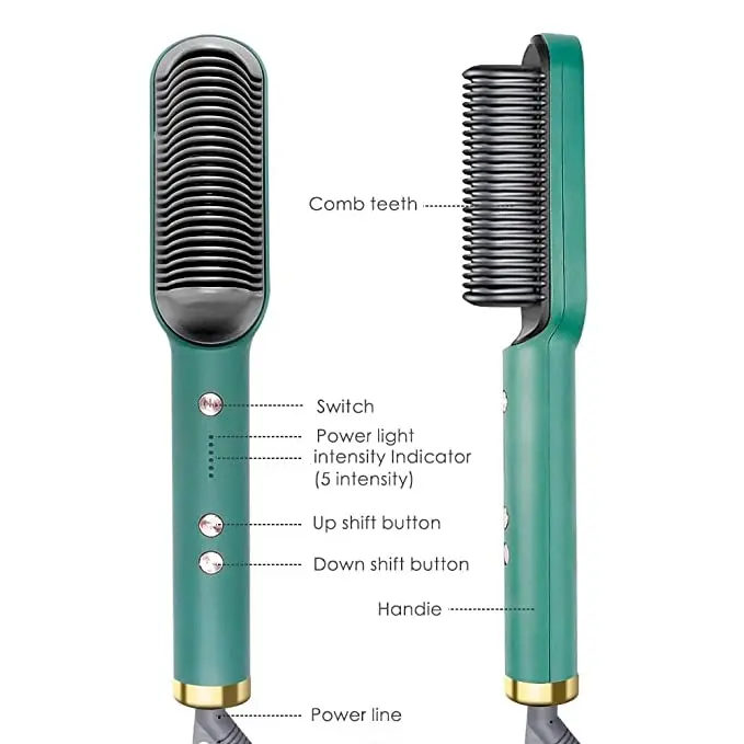 Ceramic Heated Hair Brush Hair straightener HQT-909B – photo 5