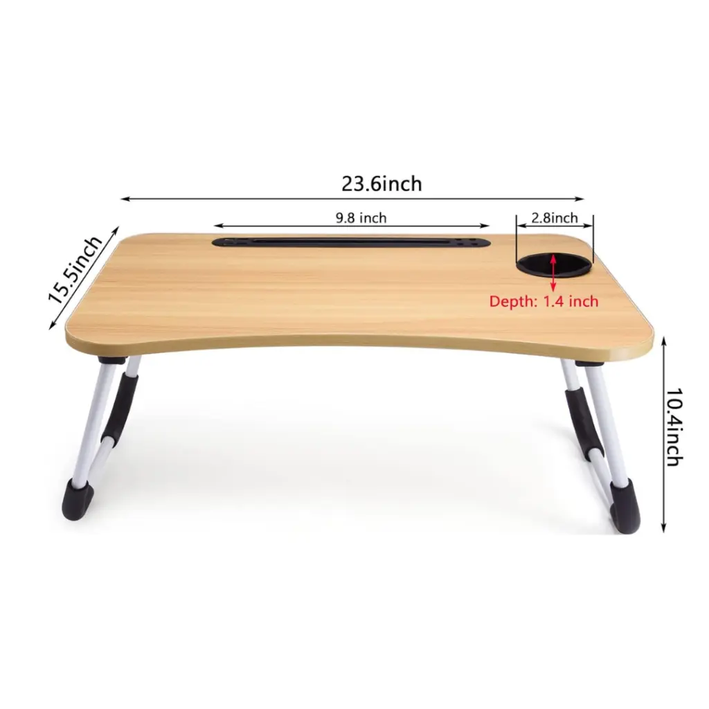 Premium Portable Foldable Laptop Table with Tablet Slots & Cup Holder – photo 4