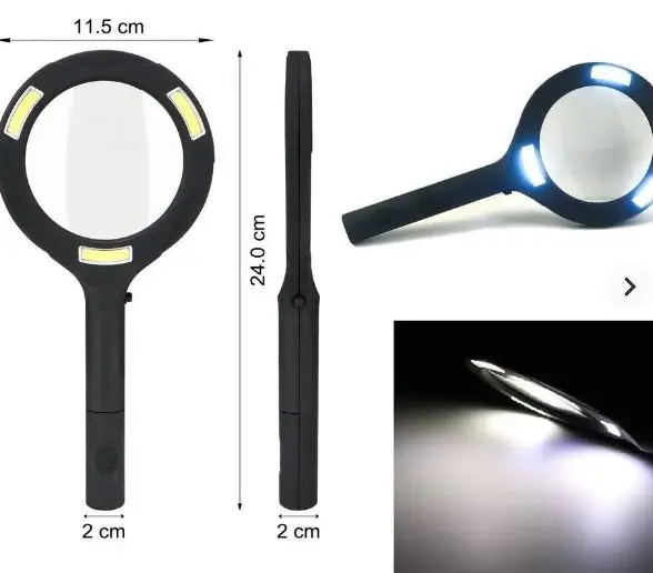 3 COB LED Powered Reading Magnifying Glass Lens (3X, 85 MM Lens, 250 Lumen) – photo 3