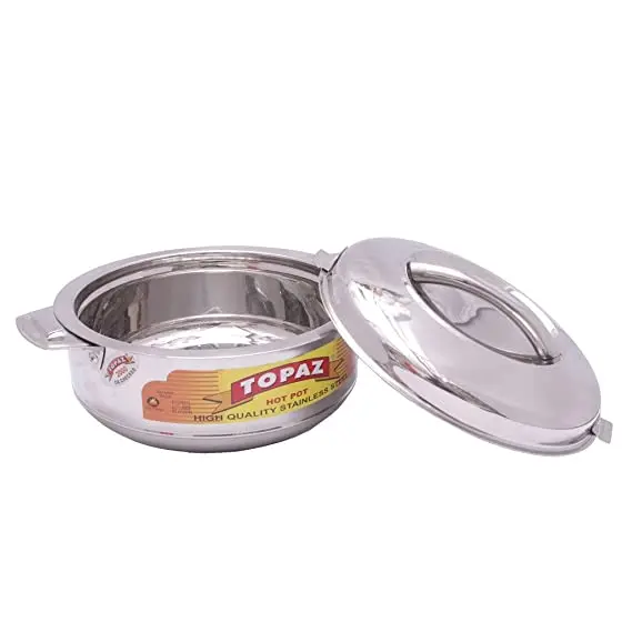 Topaz Classic Double Wall Insulated Hot Pot, Stainless Steel Casserole, 4000 ml, Silver – photo 2