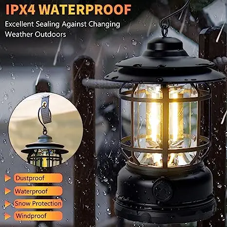 Portable Retro Rechargeable Camping Lamp L-27 – photo 4