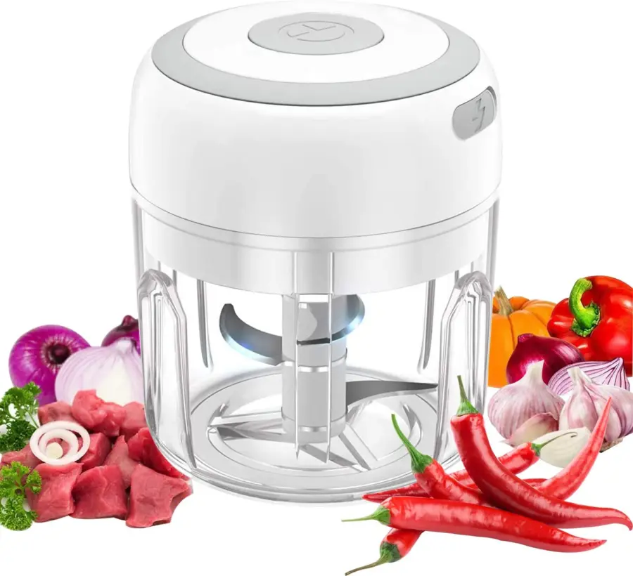 Mini Food Chopper Electric – Kitchen Food Processor and Blender, USB Charging Portable Vegetable Fruit Meat Garlic Onion Ginger Chopper with 3 Sharp Blades Grinder,Kitchen Gadget (250ml) – photo 2