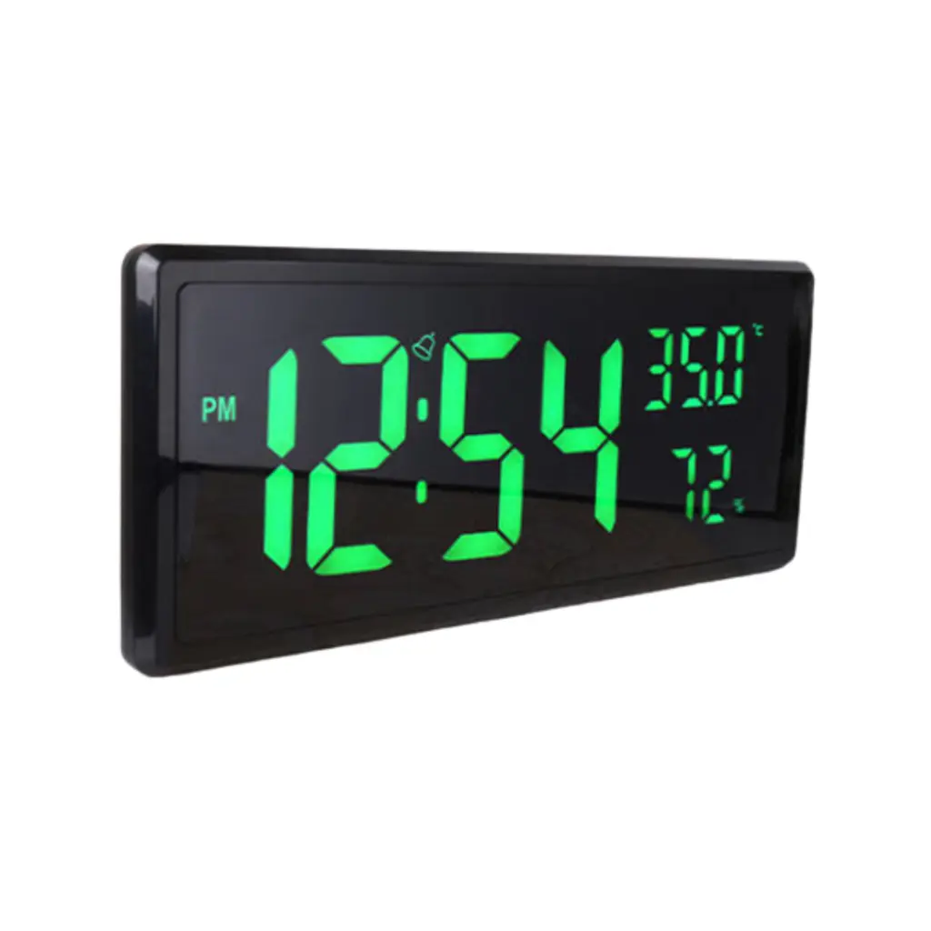 LARGE Digital LED Alarm Clock – Model 3808L (GREEN Display with Backlight) – photo 3