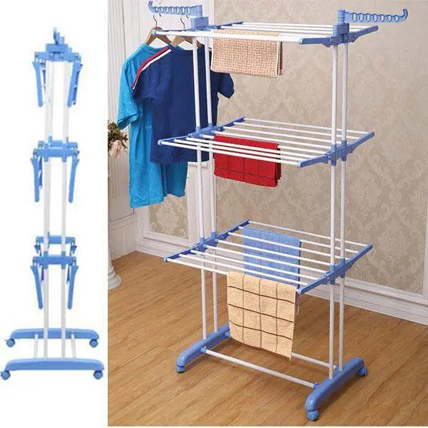 3 Layers Folding Clothing Rack Hanger Towel Rack – photo 4