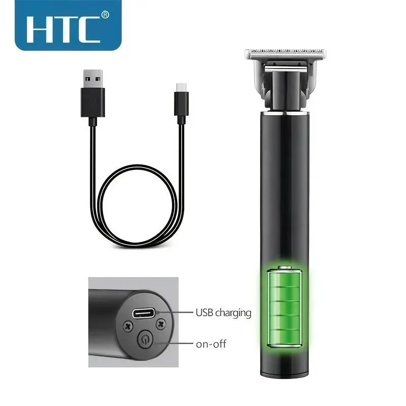 HTC AT-115 Fully Metal Body Professional Mens T- Blade Zero Cutting Hair Trimmer – photo 3