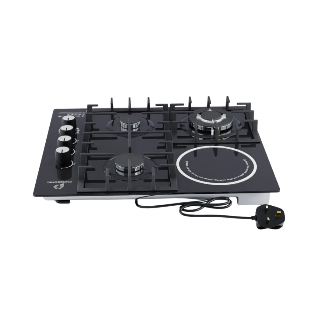 Puresonic Hybrid Gas & Ceramic 4 Stove Glass Hob with Flame Failure Device – photo 2