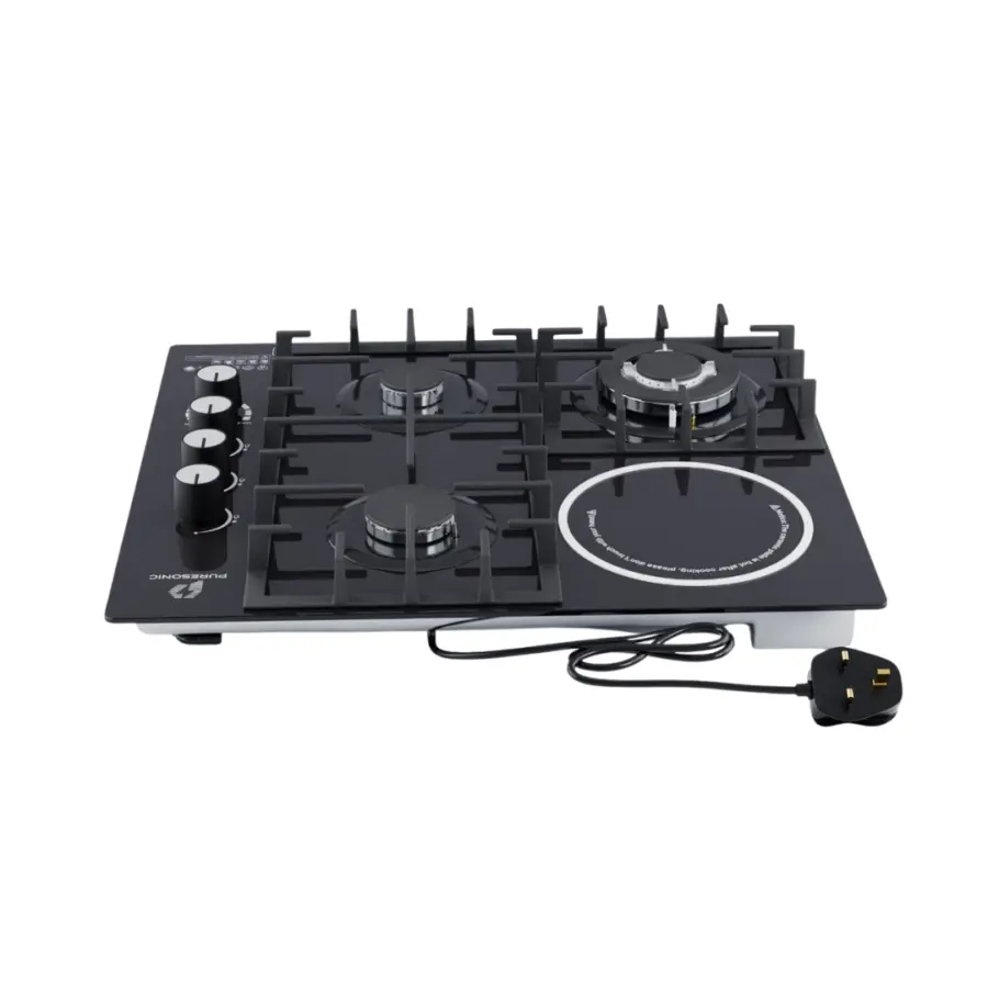 Puresonic Hybrid Gas & Ceramic 4 Stove Glass Hob with Flame Failure Device – photo 2