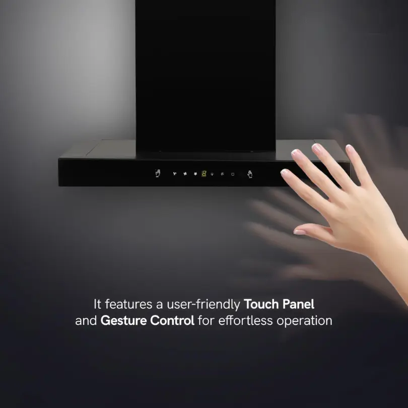 ‘T’ Shape Cooker Hood with Motion and Touch Control (Black) 60cm – photo 3