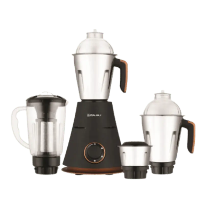 4 Jars 750 Watts Titan Motor Overload Protection Pulse and Speed 20000 RPM Motor Speed Leakproof Jars Non-Slip Feet Liquidizing Jar Grinding Jar Chutney Jar Blender Jar DuraCut Blades 2 Years Product Warranty | 5 Years Warranty on Motor