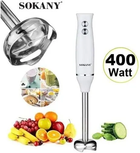 Sokany Stainless Steel Hand Blender SK-1707 – 400W, 2-Speed Control – Available in Sri Lanka from Trontronics.lk