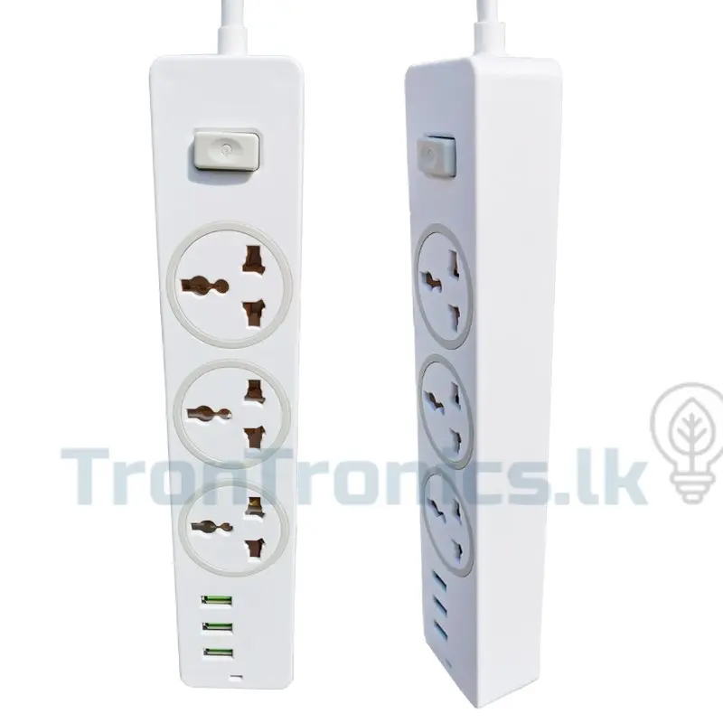 Power Strip 3M Extension Cord Universal Socket Home Office With 3 AC Outlet 3 USB Port Charger 2500W Indicator Light – photo 4
