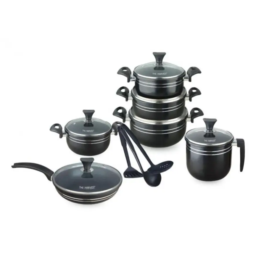 The Harvest Premium Quality 15 Pcs Cookware Set (BLACK / BROWN) – photo 3