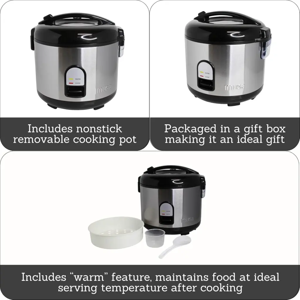 High Quality Stainless Steel Non-Stick Inner Pot 2.8 Liter Rice Cooker with Steamer (Warranty)"