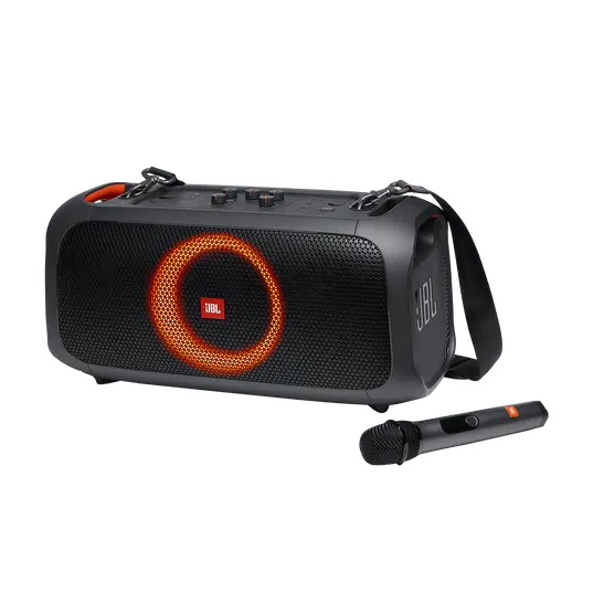 JBL PartyBox On-The-Go portable Bluetooth speaker with wireless mic and dynamic light show, perfect for Sri Lanka parties — available at Trontronics.lk