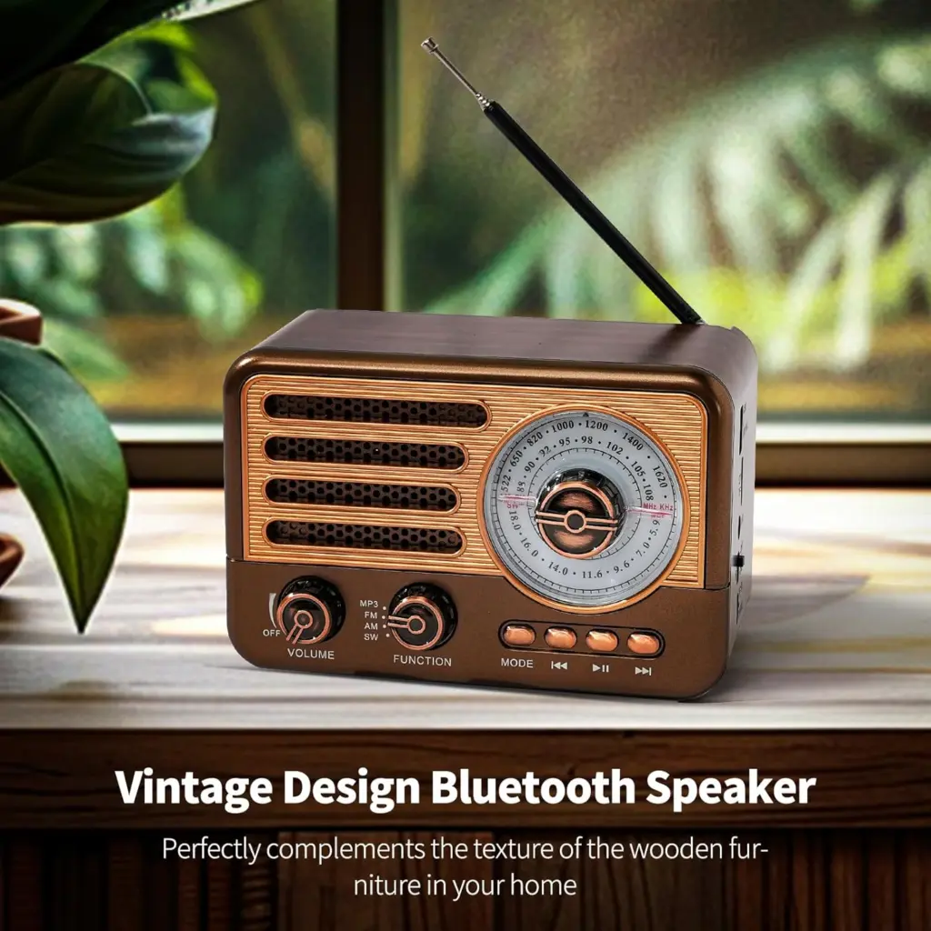 Luxury Rechargeable Bluetooth Supported Vintage/Retro FM Radio – photo 2