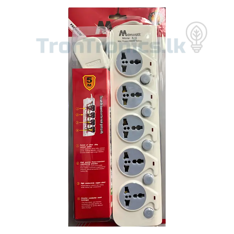 Maxwatt-4-and-5-Way-5M-Universal-Power-Extension-Cord-5-year-warranty