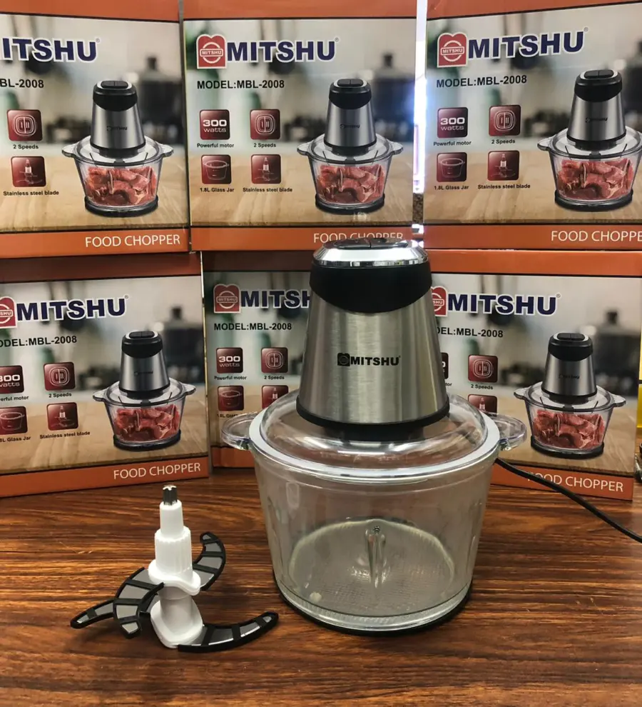 Mitshu Glass Bowl 2 liter Food Chopper/Processor – photo 3