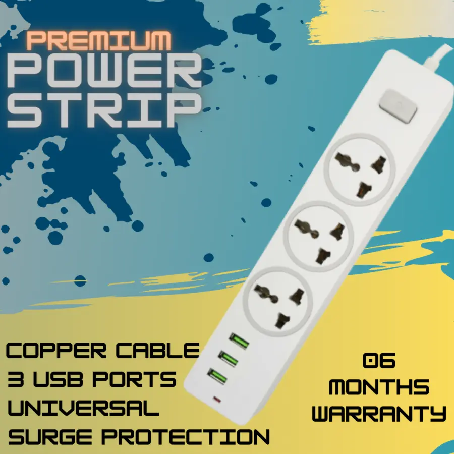 Power Strip 3M Extension Cord Universal Socket Home Office With 3 AC Outlet 3 USB Port Charger 2500W Indicator Light – photo 5