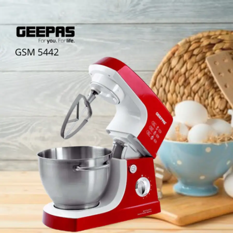 Geepas 3 In 1 600W Stand Mixer Blender – 8 Level Speed, Stainless Steel Bowl, Splash Guard GSM5442 – photo 2