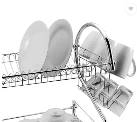 Two-Tier Kitchen Dish Rack – Silver – photo 3