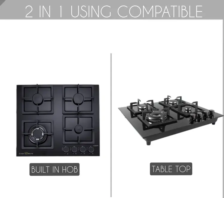 Premium Quality 4 Burner Glass Cooker Hob (Black) – photo 4