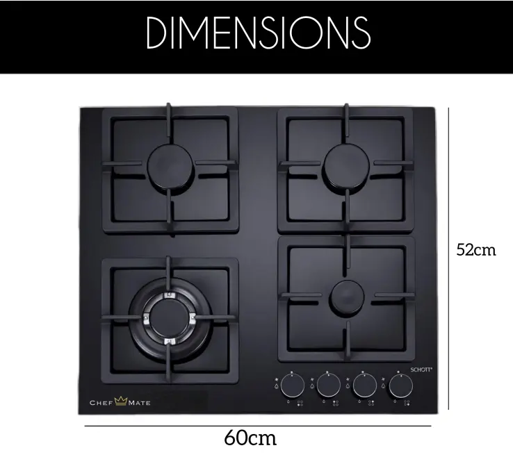 Premium Quality 4 Burner Glass Cooker Hob (Black) – photo 5
