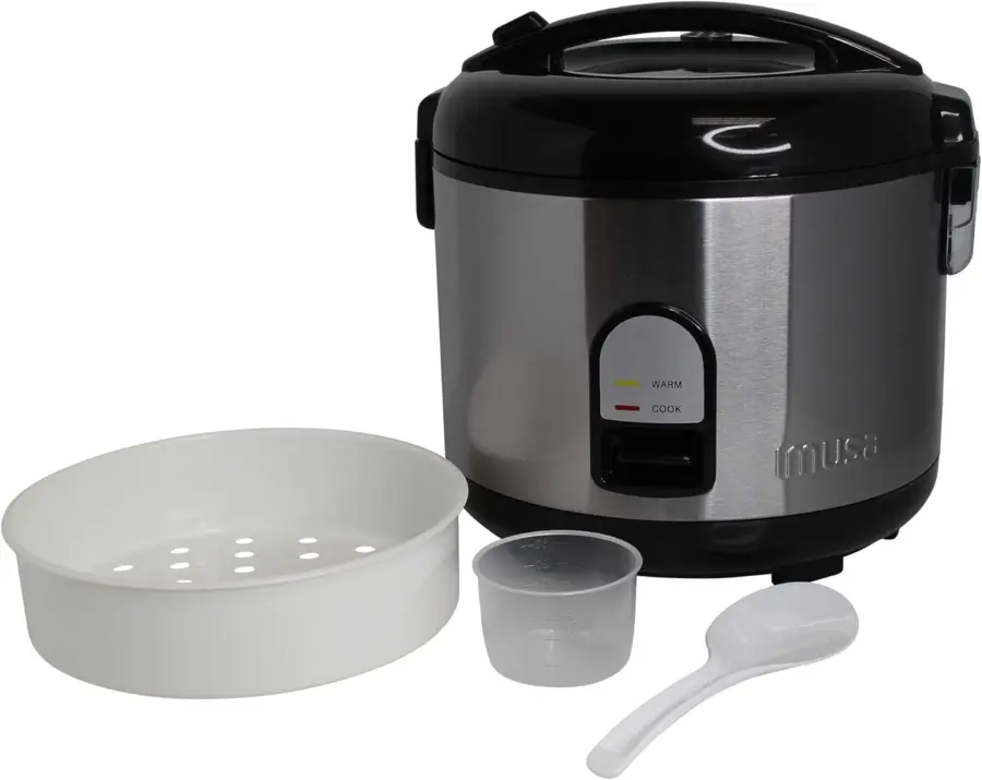 High Quality Stainless Steel Non-Stick Inner Pot 2.8 Liter Rice Cooker with Steamer (Warranty)"
