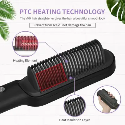 Ceramic Heated Hair Brush Hair straightener HQT 909B - Shopo.lk Sri Lanka