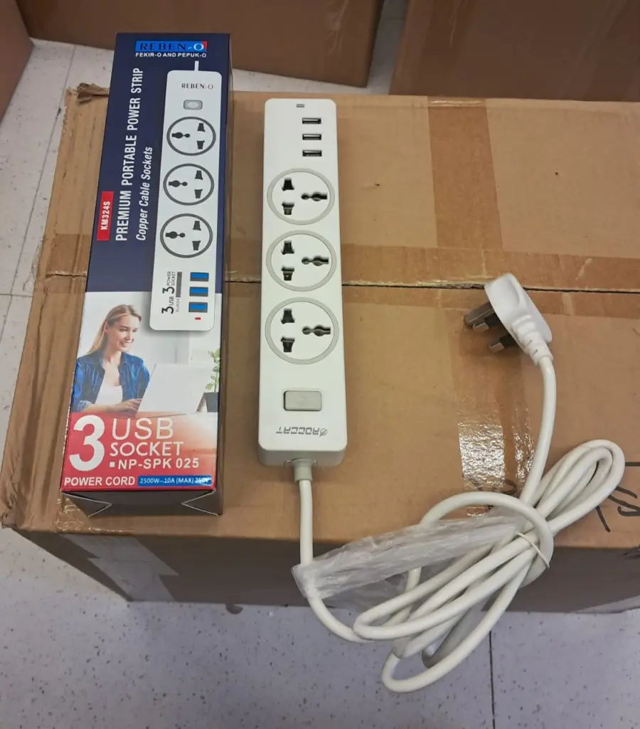 Power Strip 3M Extension Cord Universal Socket Home Office With 3 AC Outlet 3 USB Port Charger 2500W Indicator Light – photo 6