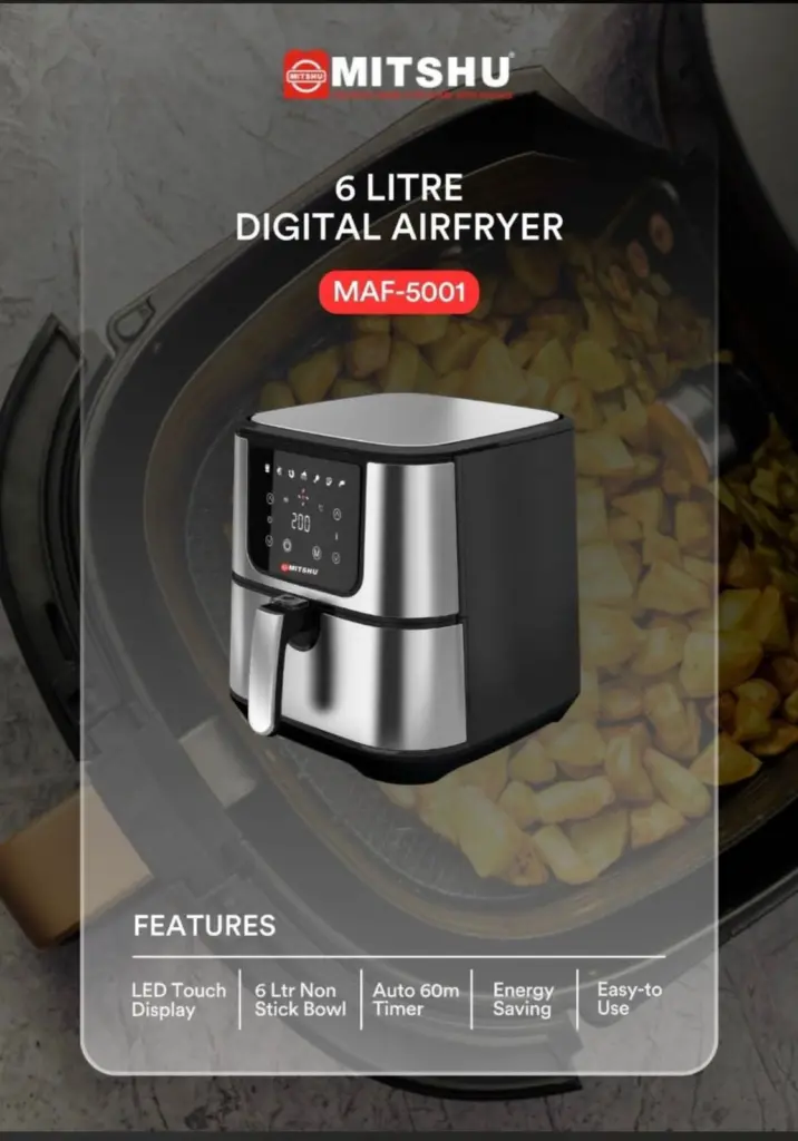 Mitshu Digital 6 Liter Automatic Air Fryer – photo 2