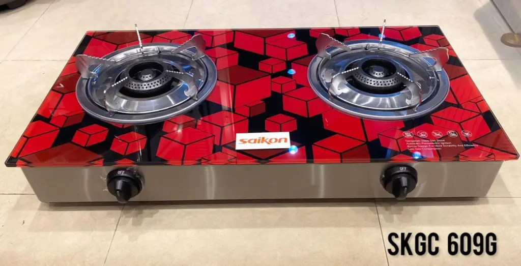 Premium Tempered Glass Top Double Gas Cooker (ONLY RED) – photo 4