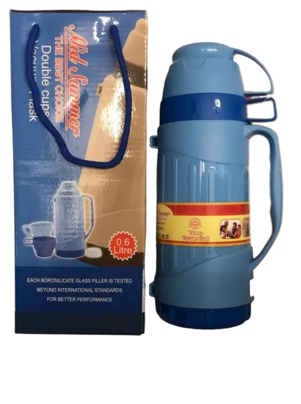 Midsummer Double Cup Vacuum Flask 0.6 Litres(Food Grade High Quality Plastic) – photo 2