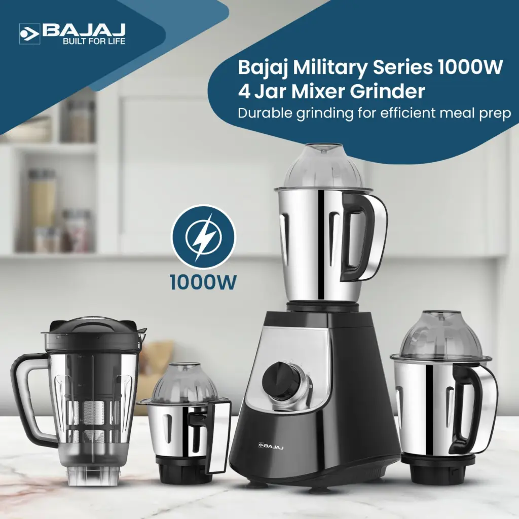 Bajaj Military Series Evoque 4 Jar 1000W Mixer Grinder – photo 2