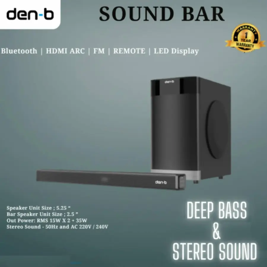 DEN-B Sound Bar and Speaker Sub-Woofer – photo 3