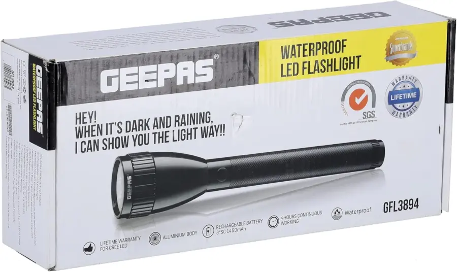 Geepas Rechargeable Waterproof Led Flashlight – GFL3894N – photo 3